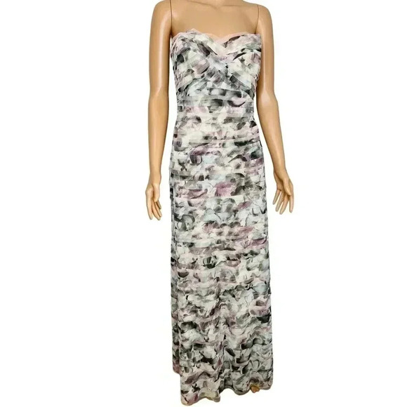 BCBGMaxAzria Dresses & Skirts - BCBGMAXAZRIA Erika Watercolor Tiered Gown size S strapless